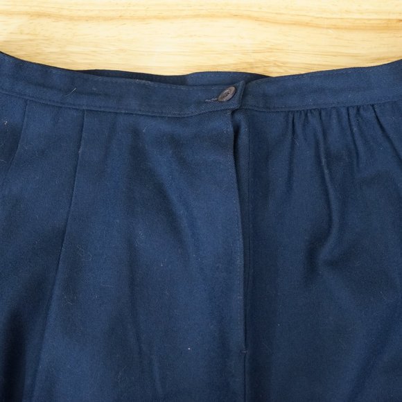 Vintage Navy Blue 100% Wool Pendelton Skirt Pleated Size 14 - Picture 3 of 4